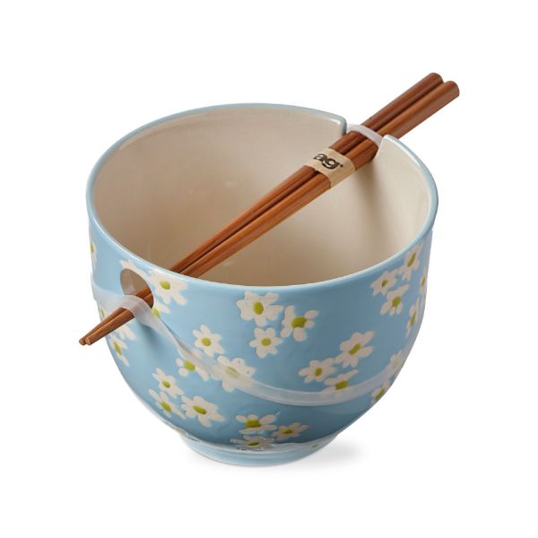 tag wholesale bloom blossom noodle bowl set bamboo chopsticks ramen soup dinnerware
