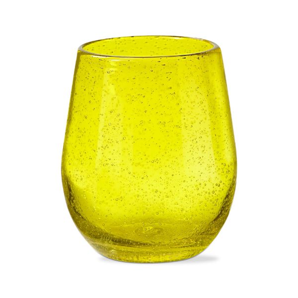 tag wholesale bubble glass stemless wine bar barware drinks beverages yellow color
