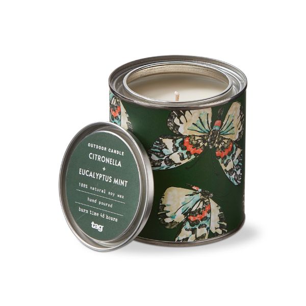 tag wholesale citronella candle with lid eucalyptus mint tin art green outdoor picnic