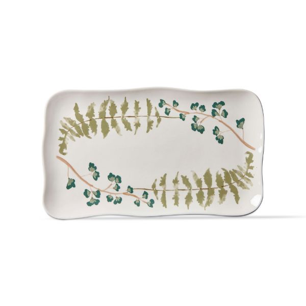 tag wholesale tree line rectangular serving platter tray white forest green plant gift