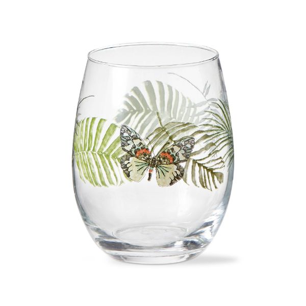 tag wholesale botanist butterfly stemless wine glass plant art decal gift cocktail bar