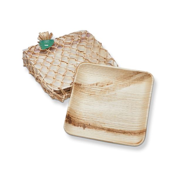 tag wholesale natural palm leaf 10 in plate set of 12 eco friendly compostable wood look picnic
