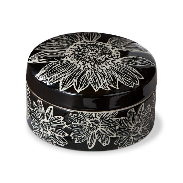 tag wholesale let it bee trinket dish dark with lid floral art design small decor black