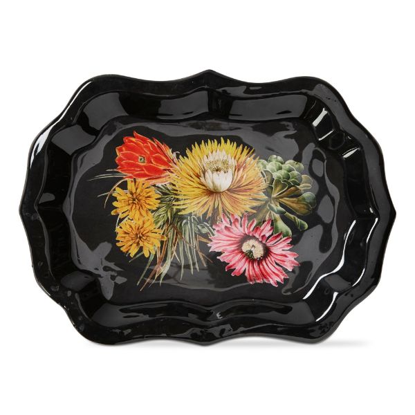 tag wholesale eden trinket tray iron silkscreen floral art design small decor