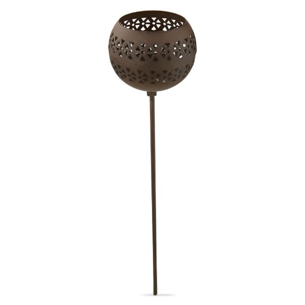 tag wholesale pierced metal garden votive stake outdoor backyard iron tealight