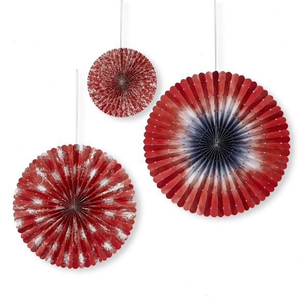 tag wholesale festive red paper fan decor set hanging summer white blue american patriotic