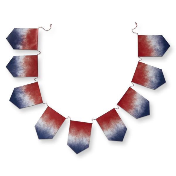 tag wholesale paper patriotic garland american red white and blue hanging double sided design