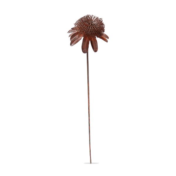 tag wholesale metal flower stem wildflower handmade iron decor rust faux art large tall