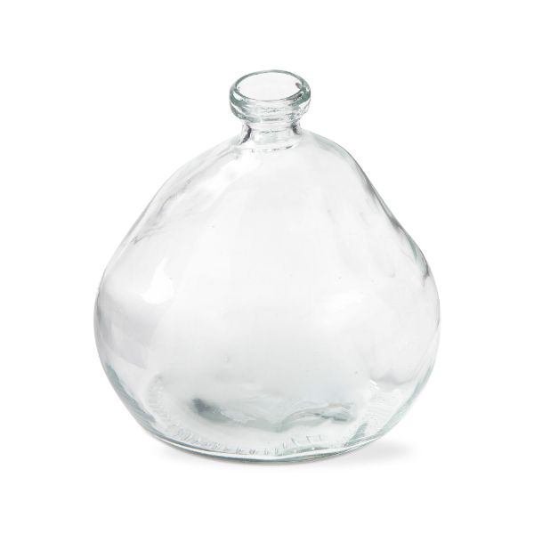 tag wholesale pismo recycled glass vase short flower transparent clear artisan home centerpiece
