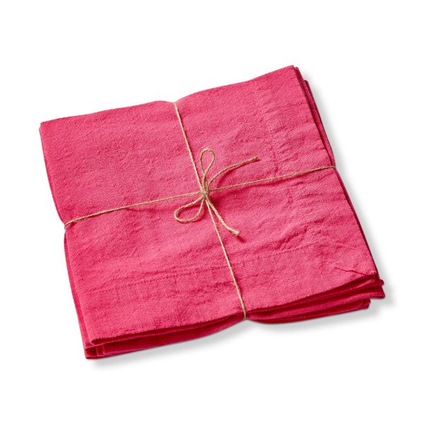 tag wholesale threads slub napkin set of 4 magneta pink 100 percent cotton solid
