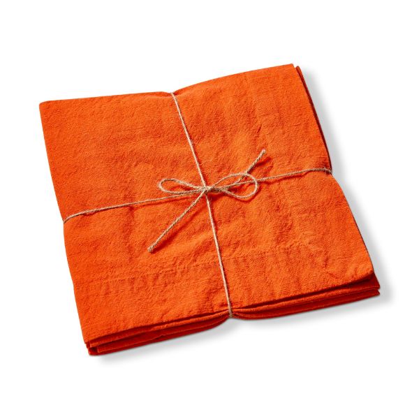 tag wholesale threads slub napkin set of 4 orange color 100 percent cotton solid