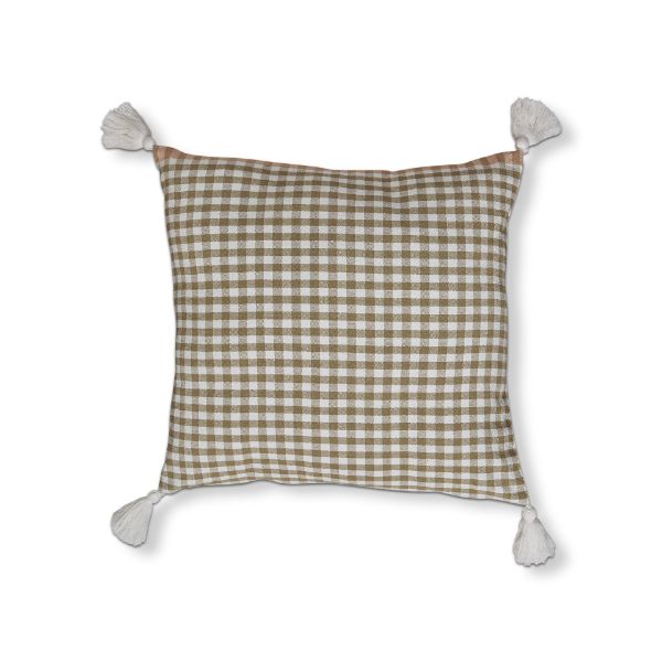 tag wholesale gingham check woven decorative throw pillow couch accent living room bed zippe