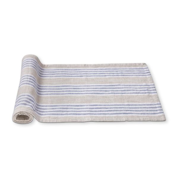 tag wholesale woven stripe table runner 72 inch art single layer cotton chambray artisan