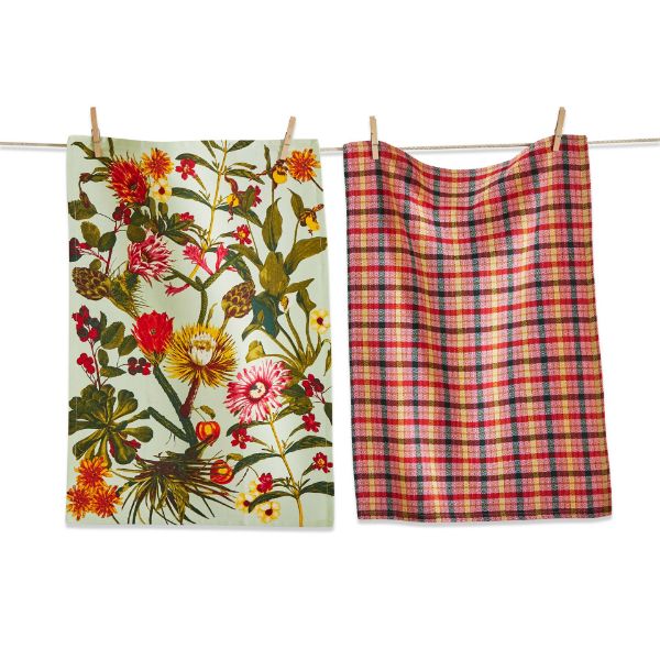 tag wholesale eden dishcloth dishtowel set check floral clean gift cotton kitchen