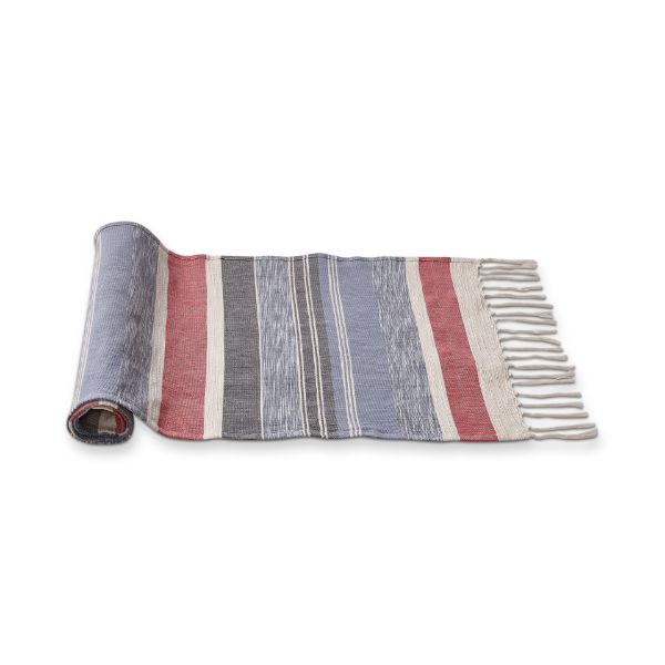 tag wholesale american rustic stripe table runner 72 inch red white blue handwoven fringe art