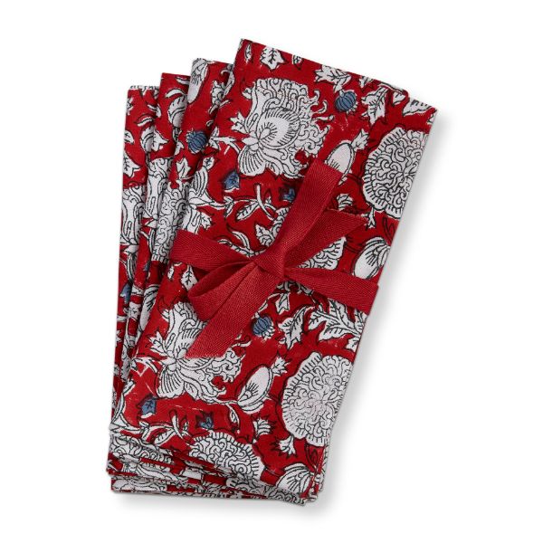 tag wholesale american rustic block print napkin art red white blue floral dining table setting