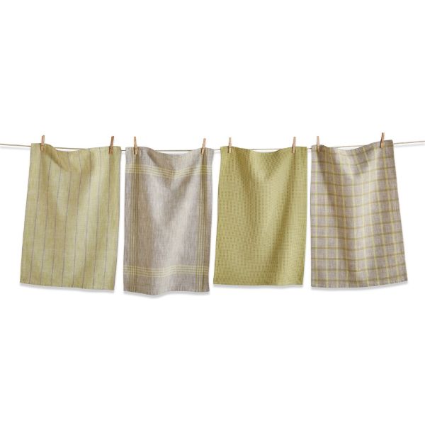tag wholesale canyon woven dishcloth dishtowel set green natural clean check gift cotton kitchen