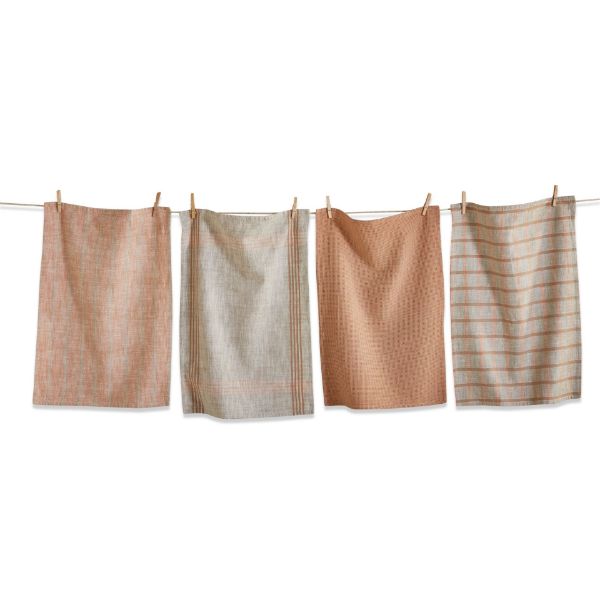tag wholesale canyon woven dishcloth dishtowel set blush natural clean check gift cotton kitchen