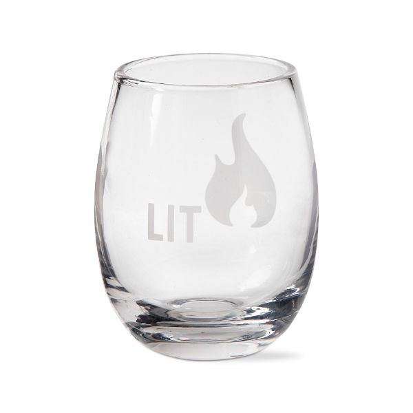 tag wholesale lit stemless wine glass clear blown art decal gift cocktail bar