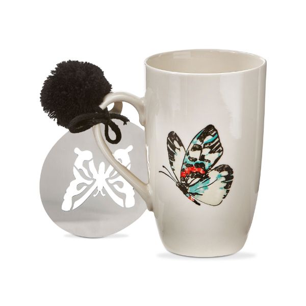 tag wholesale garden butterfly coffee mug drink cup and stencil set green blue black activity