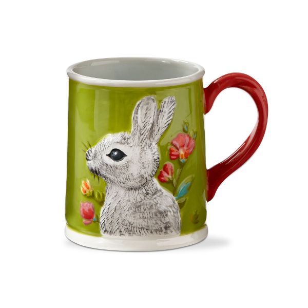 tag wholesale easter bunny coffee mug drink cup spring green sculpted emboss hand paint decor