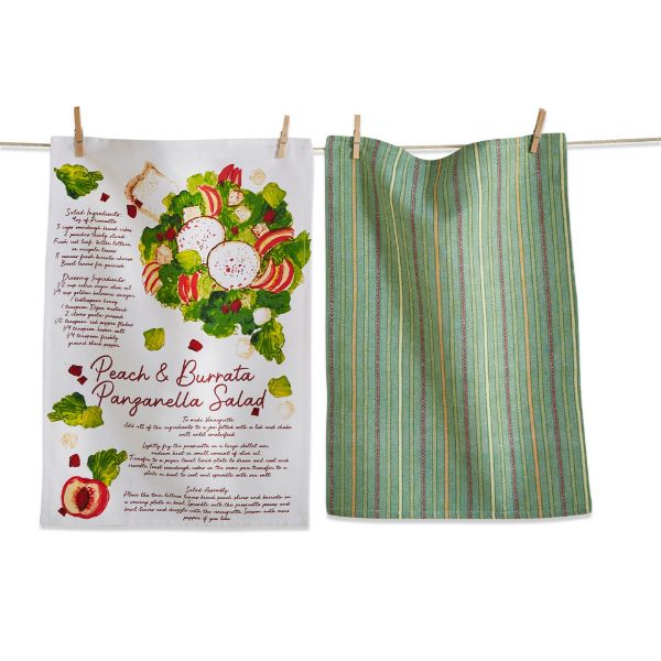 tag wholesale panzella salad recipe dishcloth dishtowel set in crate stripe clean cotton kitchen