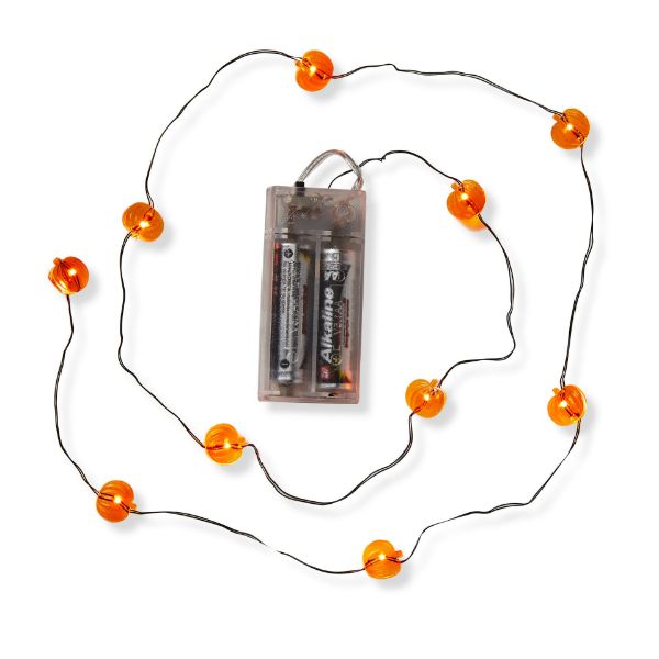 Picture of pumpkin led string lights - orange