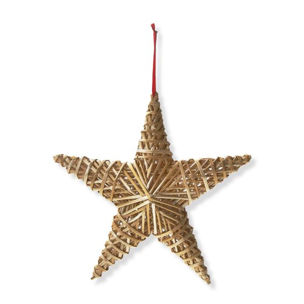 Picture of straw star hanging decor - natural