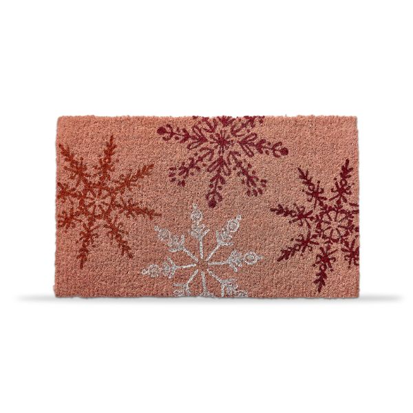 Picture of adobe sugar snowflake coir mat - blush