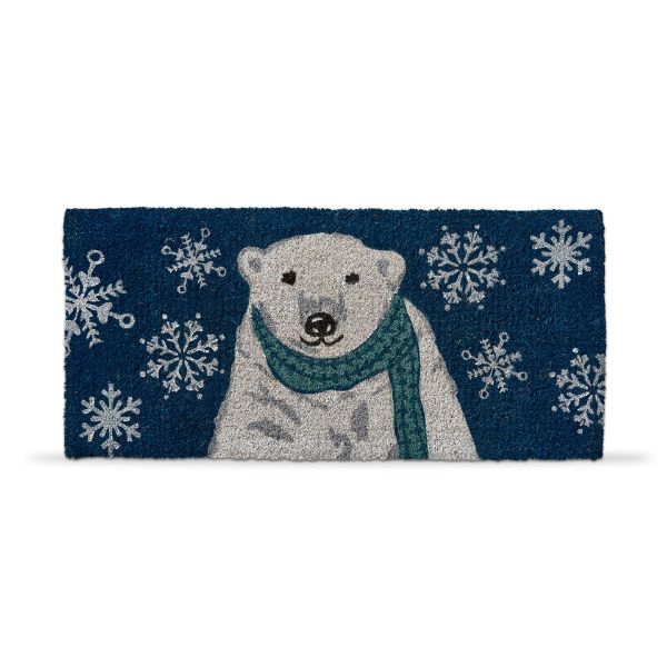 Picture of polar bear estate coir mat - blue