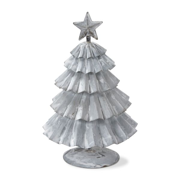 Picture of crimped tin tree tall - gray
