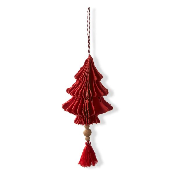 Picture of paper tree honeycomb ornament - red