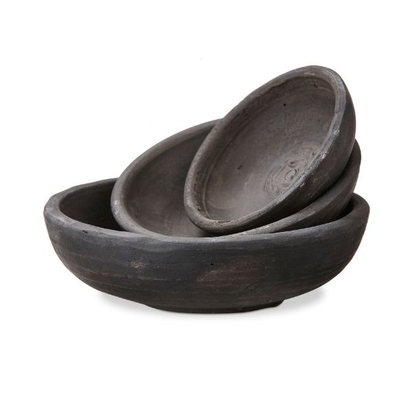 Picture of lagos terracotta bowl set of 3 - black
