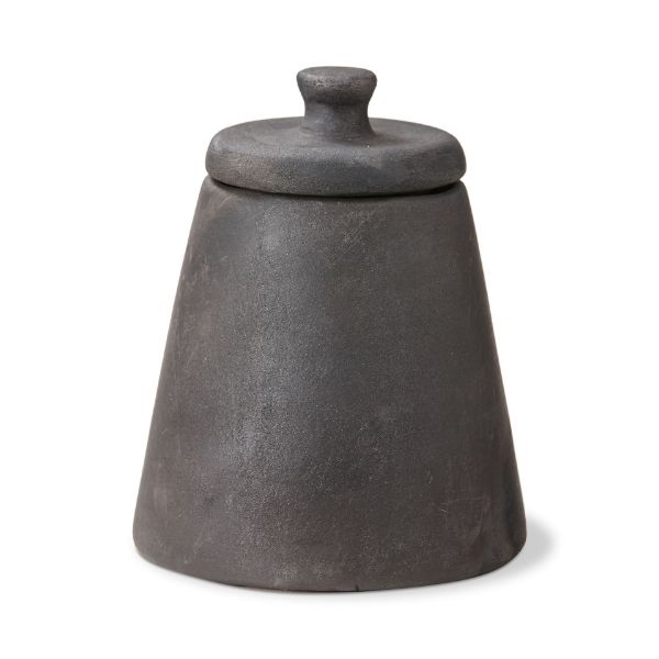 Picture of lagos terracotta jar with lid - black
