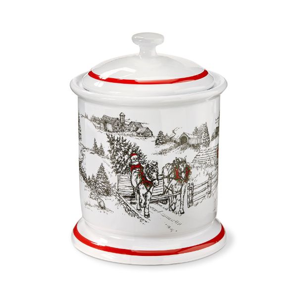 Picture of farmhouse biscuit jar - multi