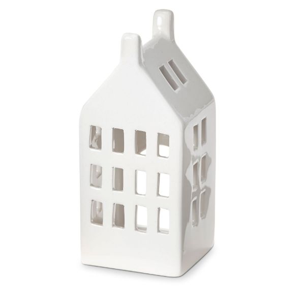 Picture of house tealight luminary - tall - white