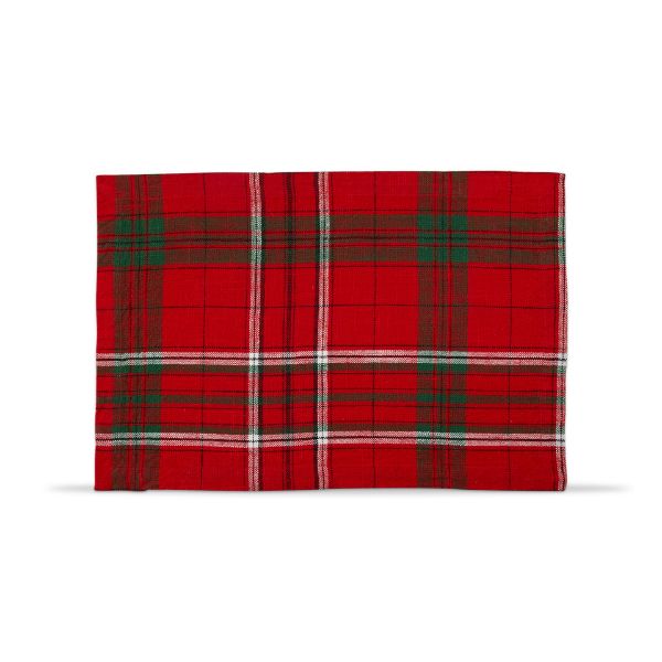 Picture of sleigh ride holiday plaid placemat - red