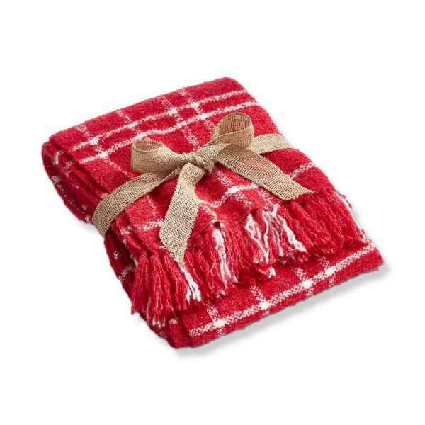 Picture of merry plaid throw - red