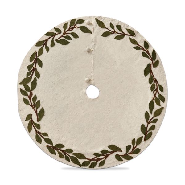 Picture of balsam garland bells tree skirt - ivory