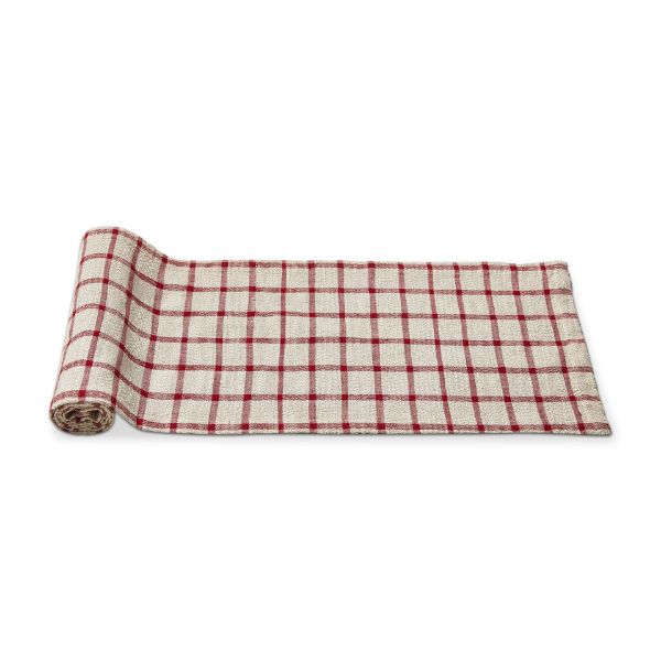Picture of farmhouse check runner - red