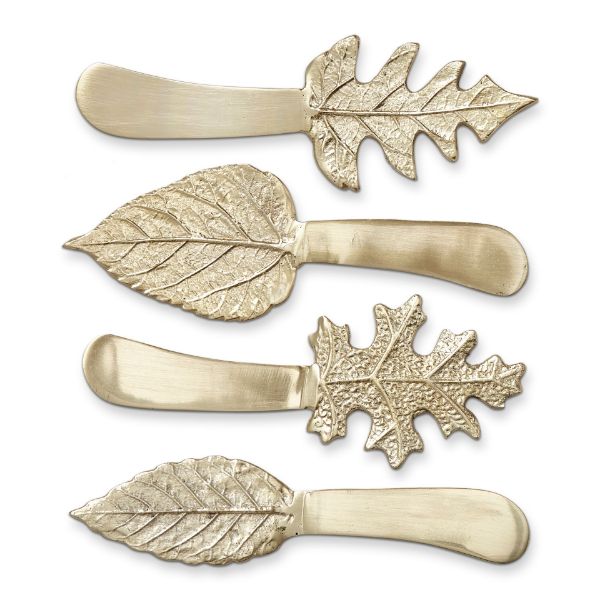 Picture of leaf cheese spreader assortment of 4 - gold