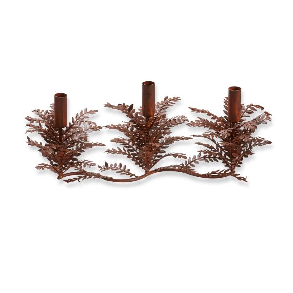 Picture of greenery 3 taper holder - rust