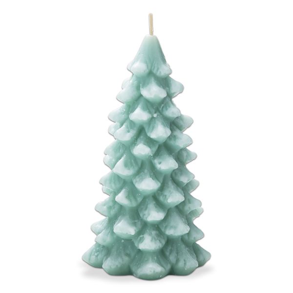 Picture of frosted pine tree candle - aqua