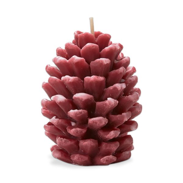 Picture of frosted pine cone candle - terracotta