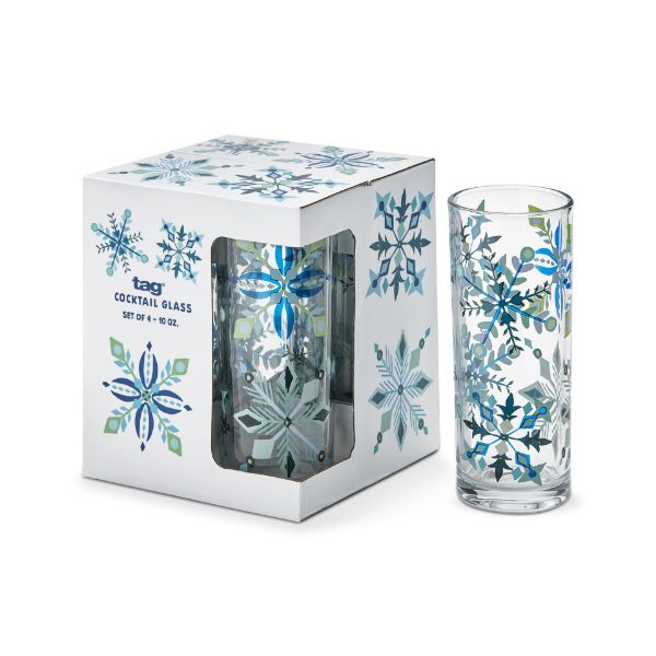 Picture of alpine glow drinks glass set of 4 - blue