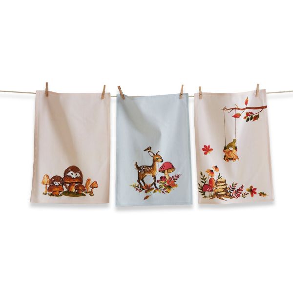 Picture of gnomies and friends dishtowel assortment of 3 - multi