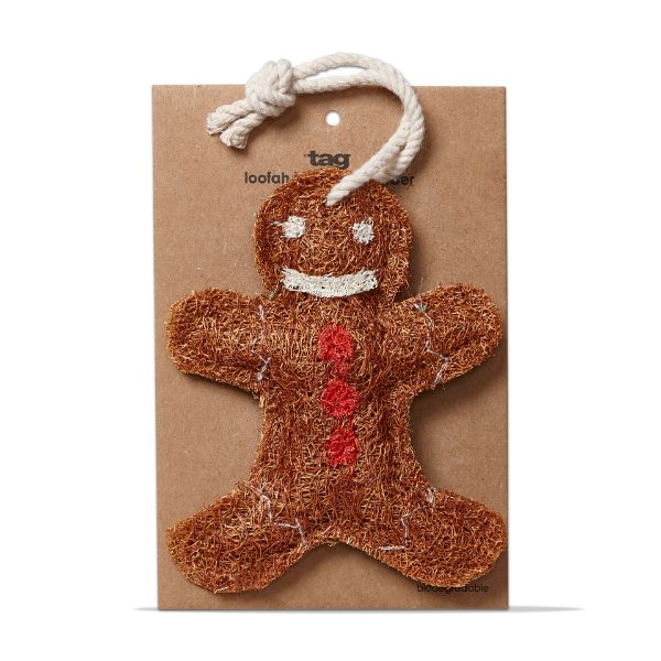 Picture of gingerbread loofah scrubber - brown