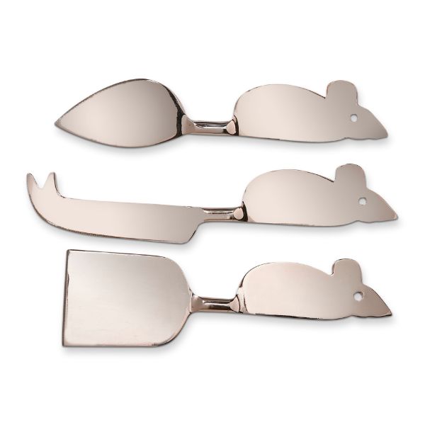 Picture of mouse cheese utensil set of 3 - gold