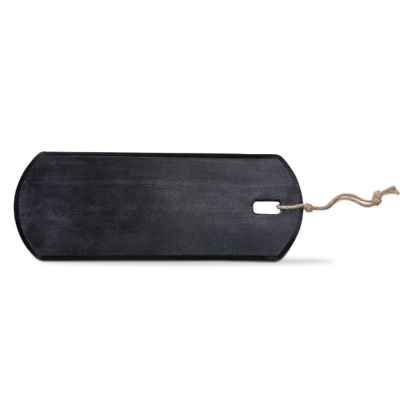 Picture of long black marble serving board - black