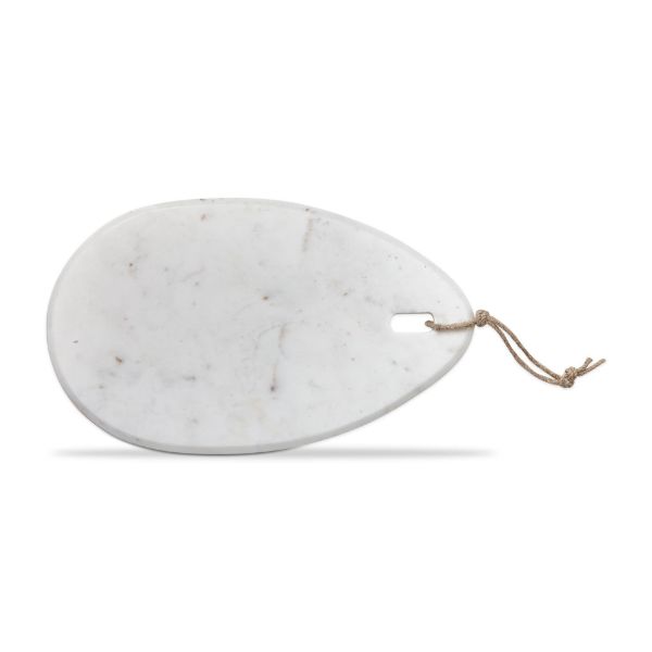 Picture of tear drop white marble board - white